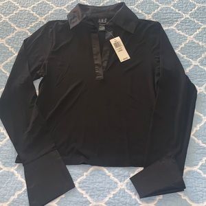 INC International Concepts Black Long Sleeve Top
